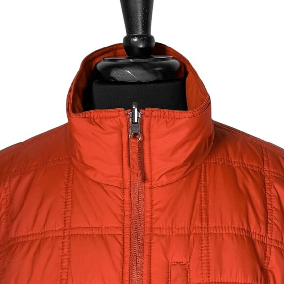L.L. Bean Men's Puffer Jacket Orange Zip Outdoor Hiking Insulated Windbreaker M - Picture 4 of 12